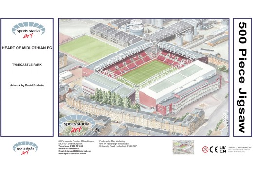 Tynecastle Park Stadium Fine Art Jigsaw Puzzle - Hearts FC Tynecastle Park Stadium Fine Art Jigsaw Puzzle - Hearts FC